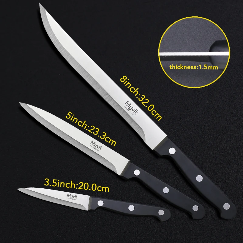 Набор кухонных ножей для очистки овощей, набор кухонных ножей шеф-повара, японский 3,5 5 8 дюймов 3CR14 420C, инструменты для приготовления пищи из нержавеющей стали