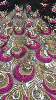 

new African lace thread embroidered net French green lace fabric Nigeria Embroidery transparent mesh guipure lace fabric