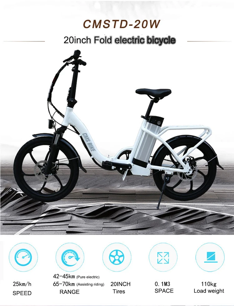 Cheap Inch Alloy Foldable Electric Bicycle Lithium Battery Bicycle36v350w Girl City Electrical Motor Speed Of 25 Km / H Max. Ebike 0