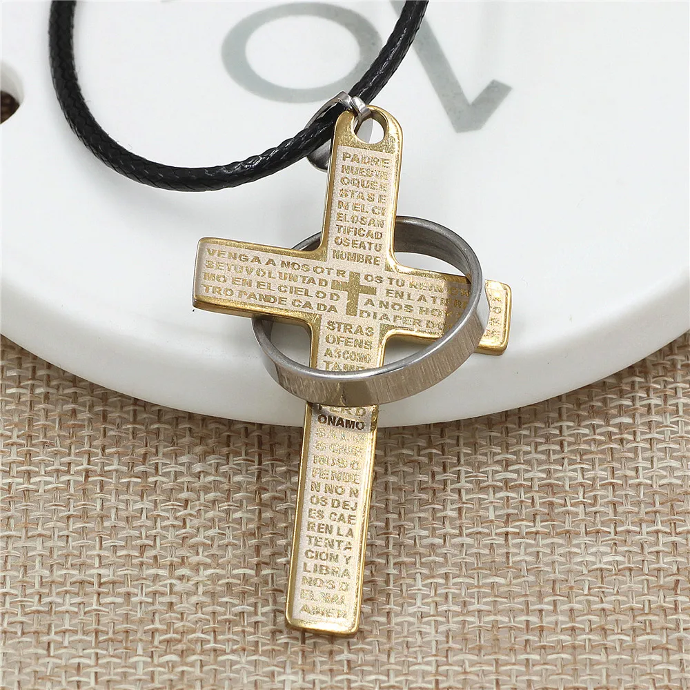 Buy 2 style Black and gold bible cross Pendant