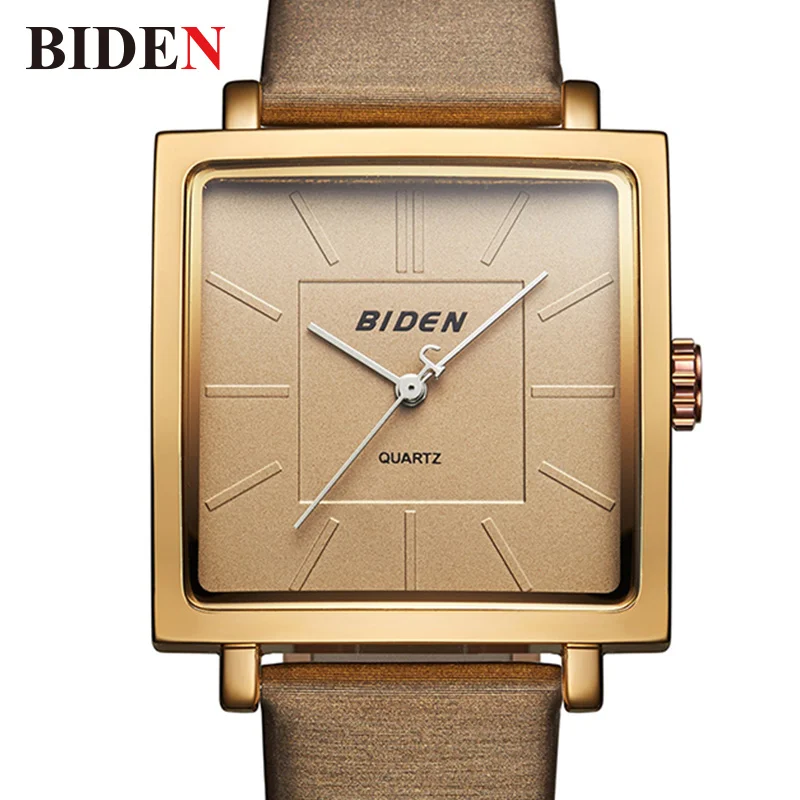 

BIDEN Men Wristwatches Luxury Brand Quartz Watch Unique Clock Man Leather Fashion Business Male Watches Top Brand reloj hombre