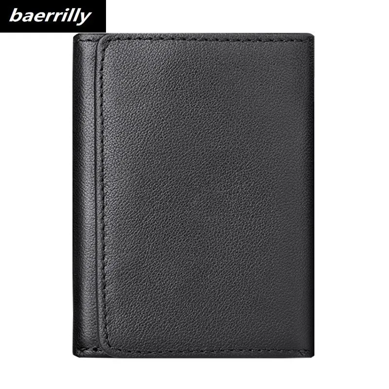

Brand Design Genuine Leather Men Wallets Vintage Coin Purse Luxury Brand Bifold PORTFOLIO Rfid Fashion Magic Wallet Male Cuzdan