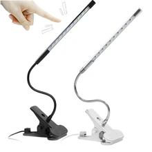 10 светодиодов Usb сенсорный зажим затемняемая Светодиодная настольная лампа зажим Настольный светильник Luminaria прикроватные настольные лампы Lampara Led Escritorio Гибкая лампа