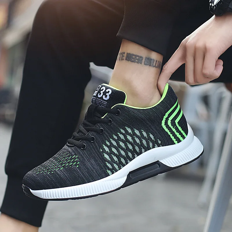 

2019 new flying woven sports men's shoes men's sports Korean casual fashion running shoes