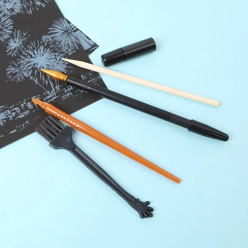 

2019 New for 5 Pcs Painting Drawing Scratch Arts Set Stick Scraper Pen Tools Creative DIY Necessaries Products