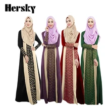 2PCS Plus Size Dubai Abaya Kaftan Muslim Dress Turkish Women Clothing Islamic Clothing for woman Robe