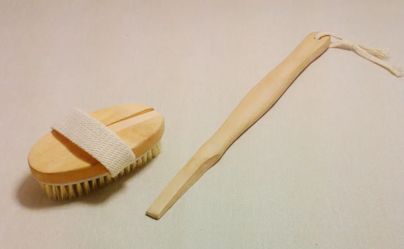 Натуральный длинный деревянный мягкий и жесткие щетинки щетка для тела Массажер для ванной душ задняя часть скребок спа-15