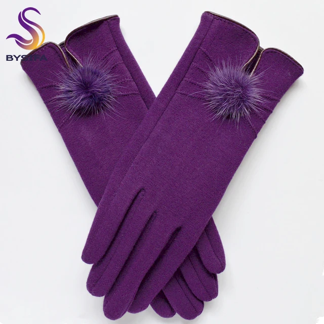 Теплые шерстяные женские перчатки 1