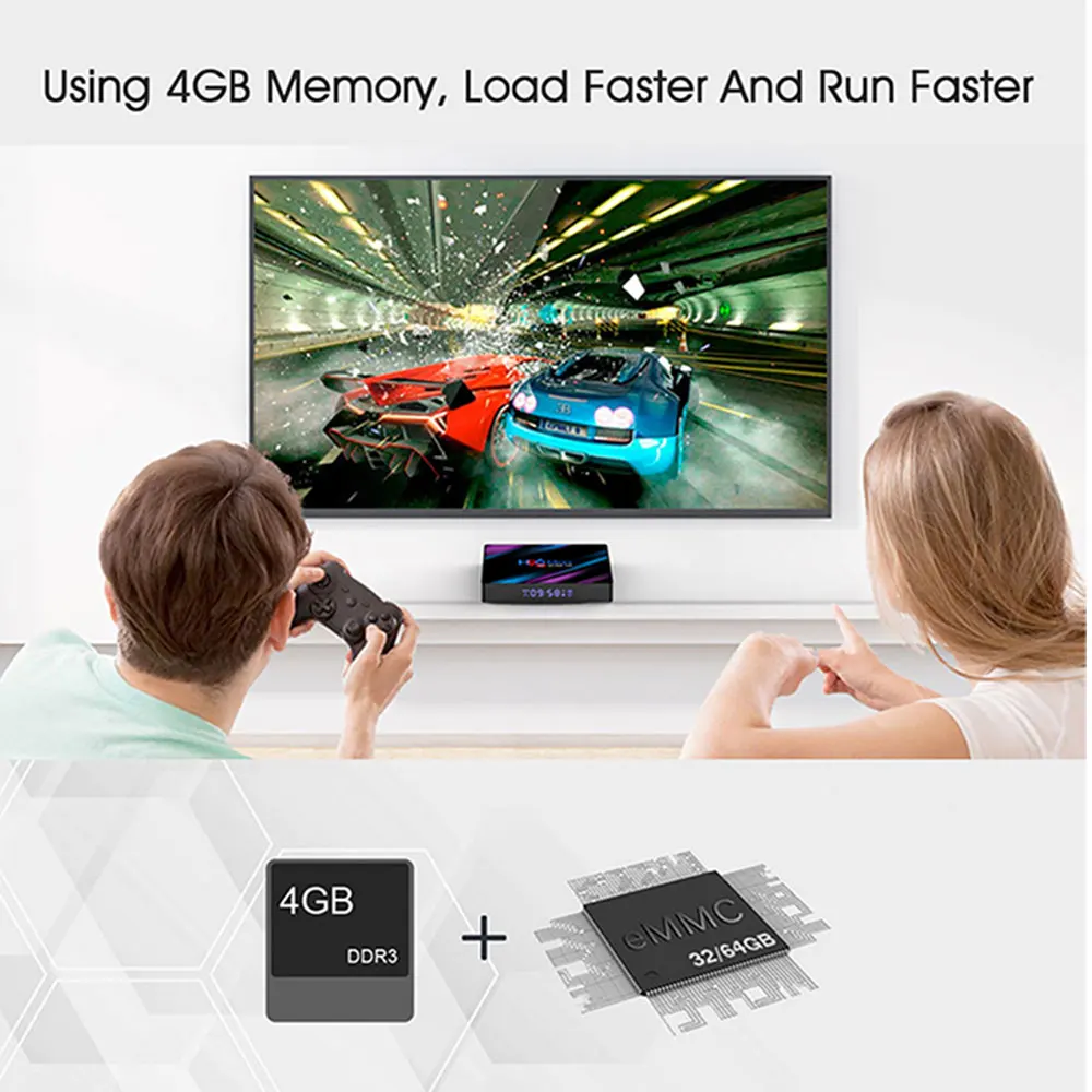 H96Max Android 9,0 ТВ-бокс на Rockchip 3318 quad core, 4 Гб оперативной памяти, 32 Гб встроенной памяти, Smart tv box USB3.0