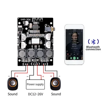 Bluetooth 5.0 TPA3118 2x30W 8-26V DC Stereo audio Bluetooth Digital power Amplifier Board For amplifiers aluminum pcb circuit board 82 8 28 8 110mm wxhxl mini audio amplifier stereo enclosure instrumentation power amplifier
