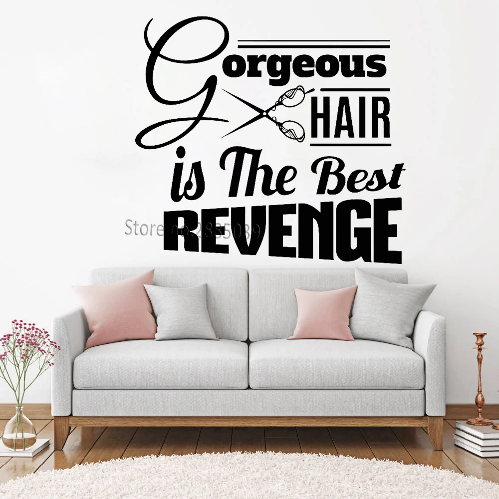 Barber Shop Quote Words Vinyl Wall Sticker Decal Beauty Salon Hairdresser Decor 