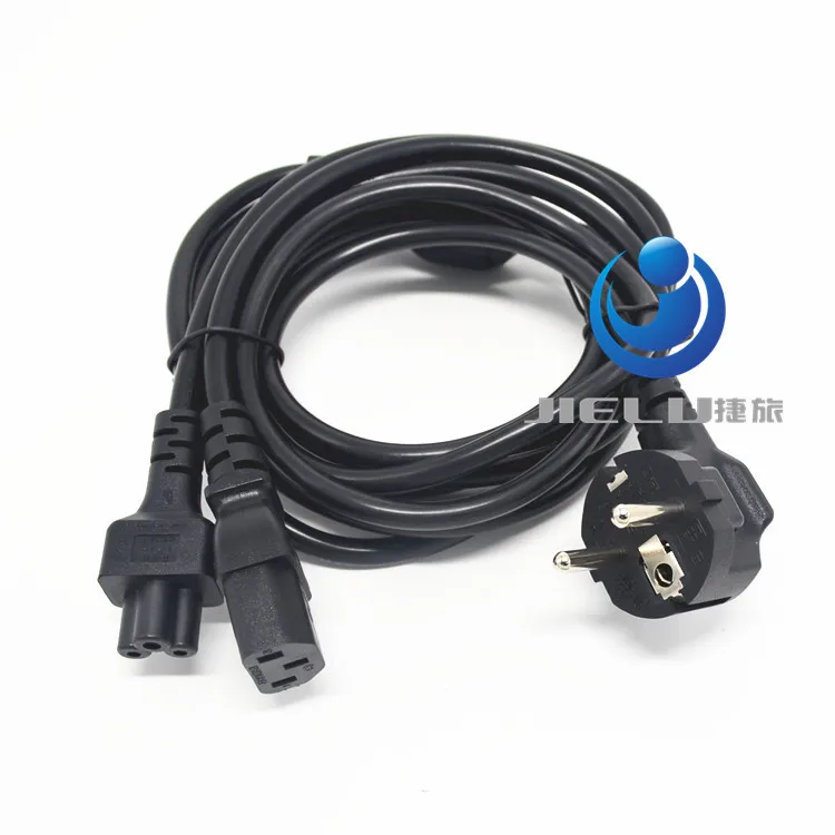 5PCS EU European German French Power Extension Cable Cord For Female