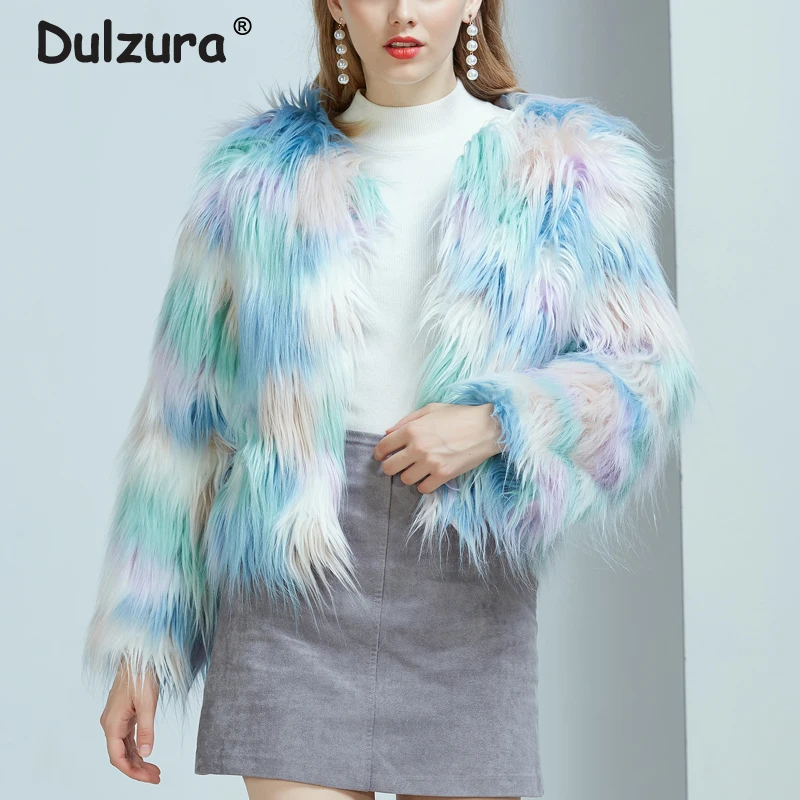 short faux fur jacket cream