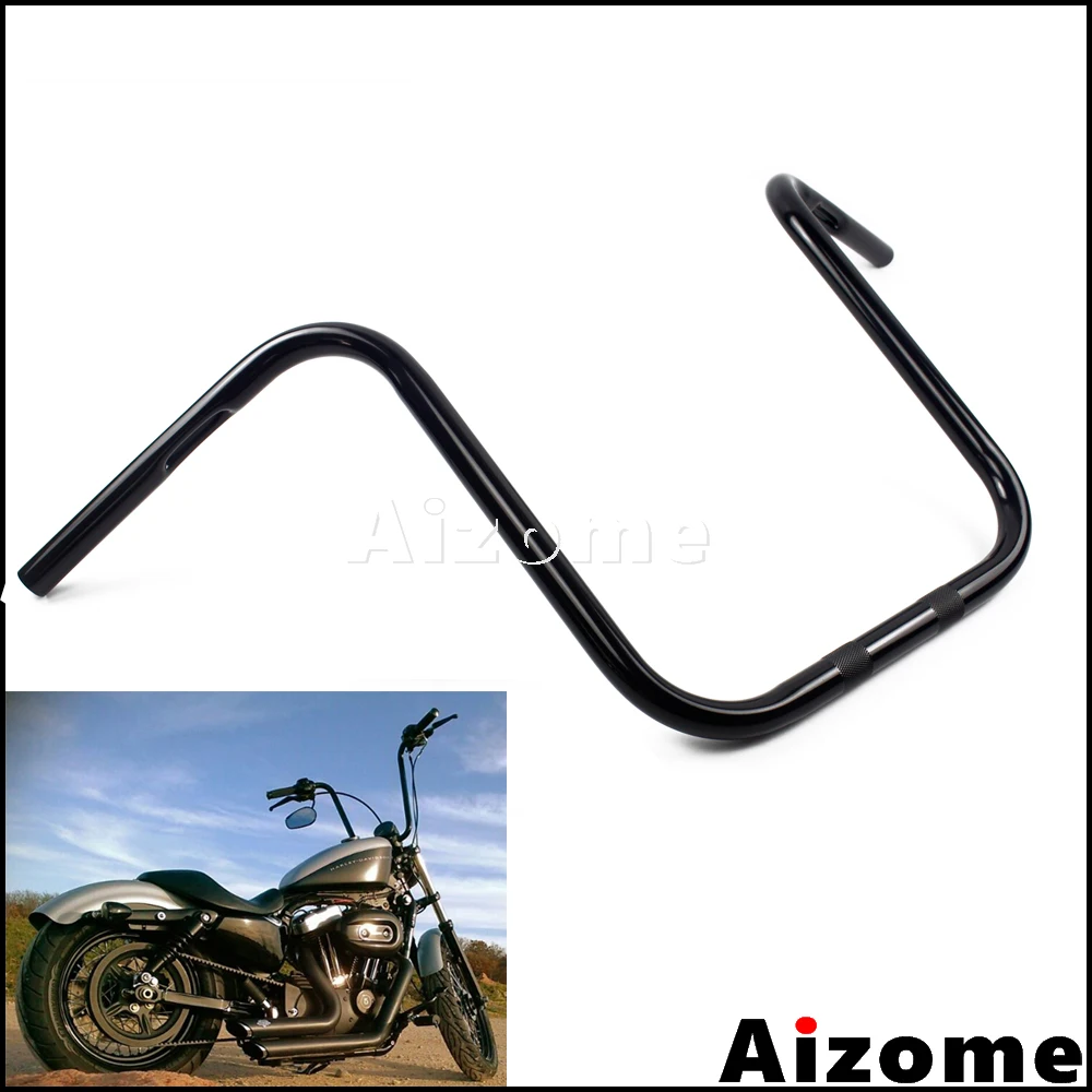 

Universal Motorcycle 1" Handlebar 16" Rise Wide Ape Hanger For Harley Cafe Racer Chopper Bobber Custom Black Handle Bar
