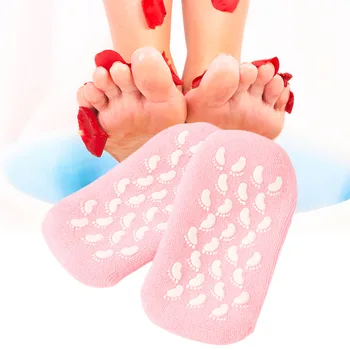 

1Pair Moisturize Soften Repair Cracked Skin Gel Sock Skin Foot Care Tool Treatment Spa Sock with pink Color