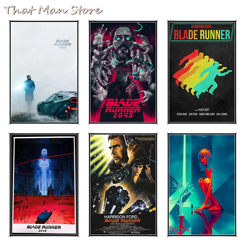 Плакаты наклейки на стену бегунок лезвий 2049 Райан Гослинг белая бумага с