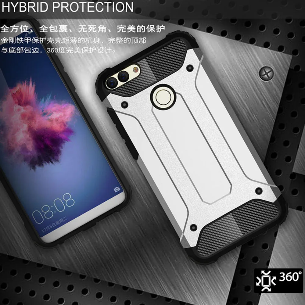 YIESOM For Huawei P Smart Case Heavy Duty Dual Layer Armor Cases For Huawei P Smart Case For Huawei Enjoy 7S Cover Coque Capa (7)