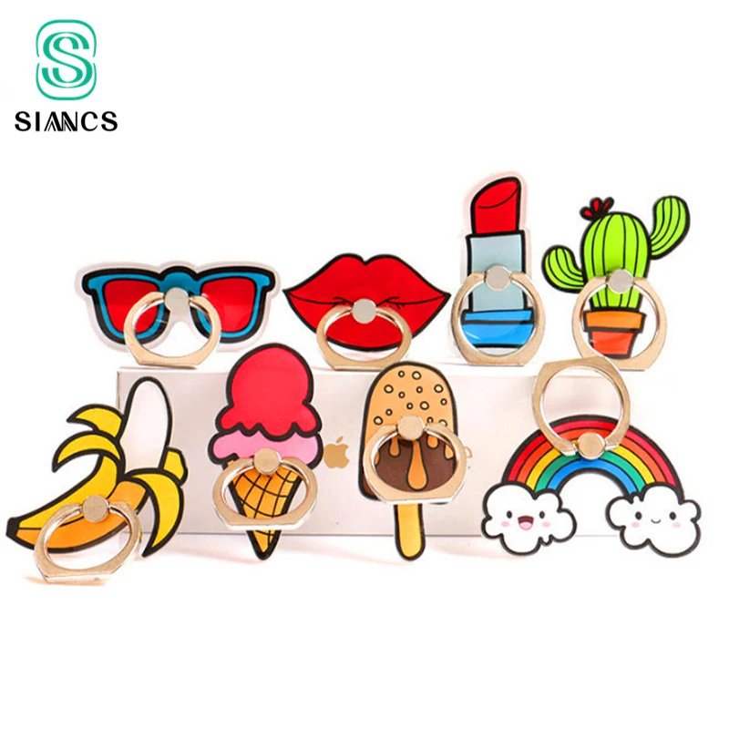 

SIANCS Fashion Finger Ring Holder Cartoon Universal Smartphone Stand Mount Support 360 Degree Rotation For Honor10 P20 Xiaomi