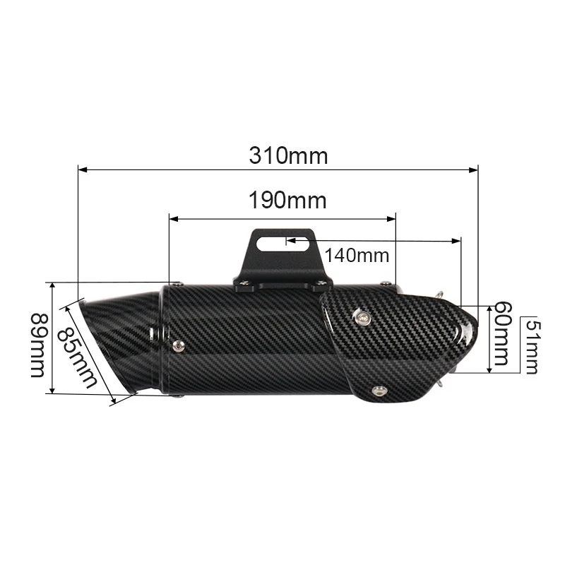Универсальный 51 мм 60 мм Глушитель для мотоцикла выхлопная система для мотоцикла выхлопная труба для универсального мотоцикла ATV