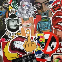 40Pcs Cute Sex Creative PVC Waterproof Fun Name Sticker Toys The Luggage Fashion Laptop Stickers Handbag