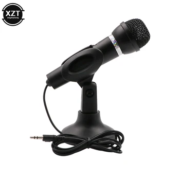 

3.5mm KTV-307 Mic Computer Notebook Desktop Microphone Wire Karaoke Handheld Microphone With Base For Singing Recording