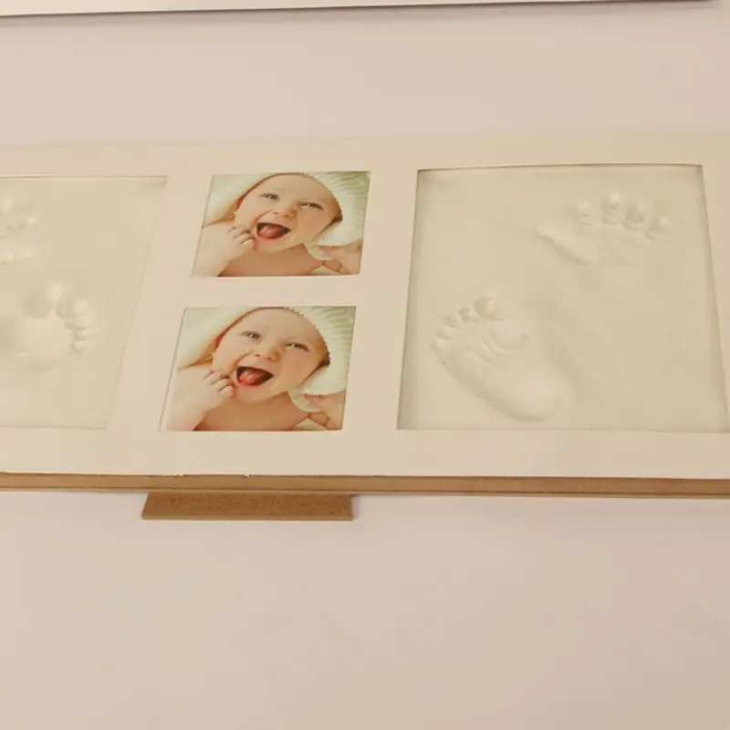 Новорожденных отпечаток руки ребенка след фотографии дисплей дерево фото рамки растет DIY сувениры