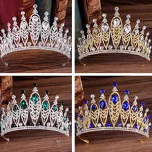 Шикарная модная разноцветная Хрустальная Серебряная роскошная круглая королевская свадебная корона свадебная тиара со стразами диадема ювелирные изделия на волосы