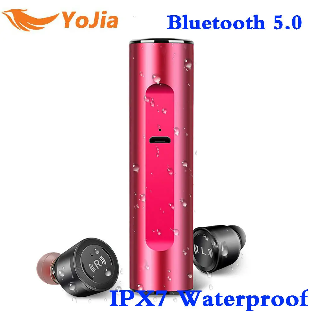 

Yojia IP67 Water proof Bluetooth 5.0 Wireless earphone TWS Earbuds true wireless Earphones With Battery Case Hands Free Headsets