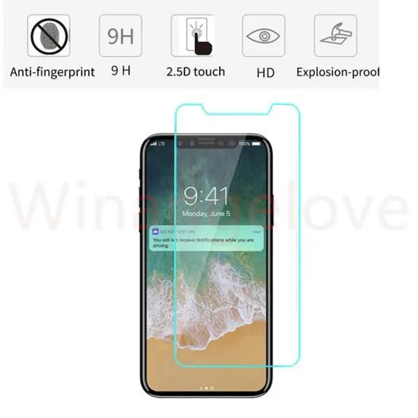 100 шт для iPhone X 8 протектор экрана из закаленного стекла для iPhone 8 Plus 7 S пленка 0,3 мм 2.5D 9 H анти-разбивающая бумажная упаковка
