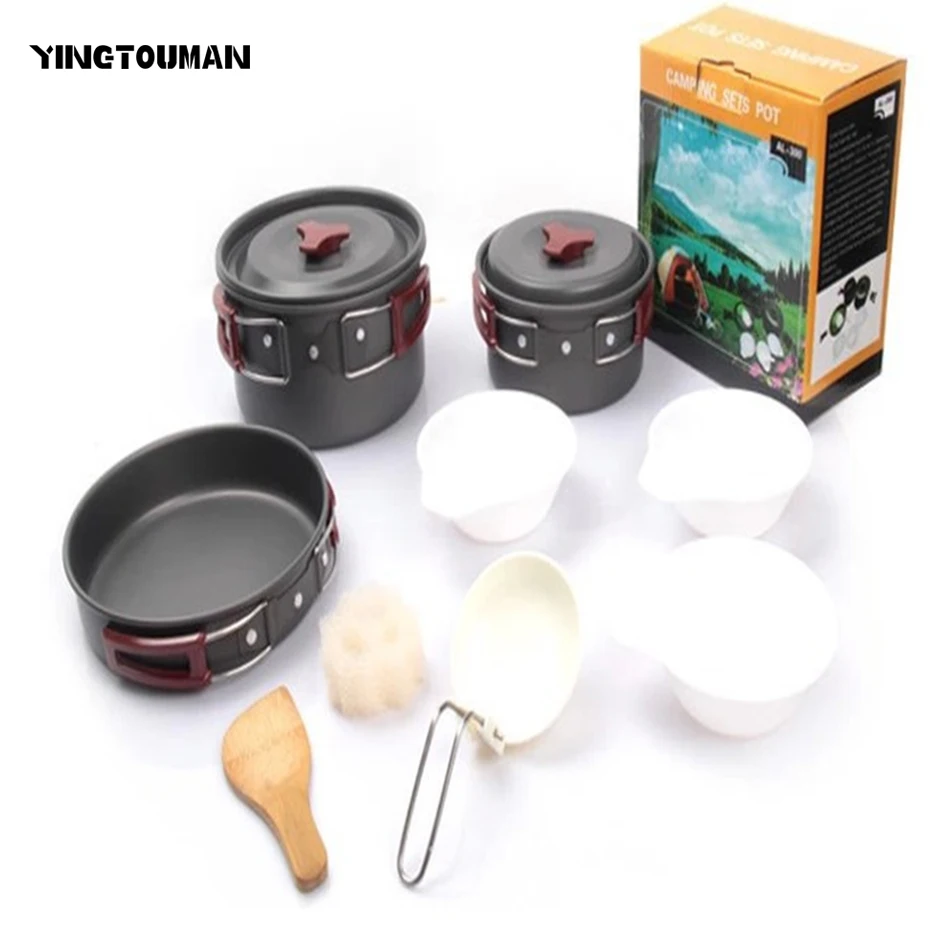 YINGTOUMAN Team Pot Sets Portable Outdoor Camping Tablewares Cooking