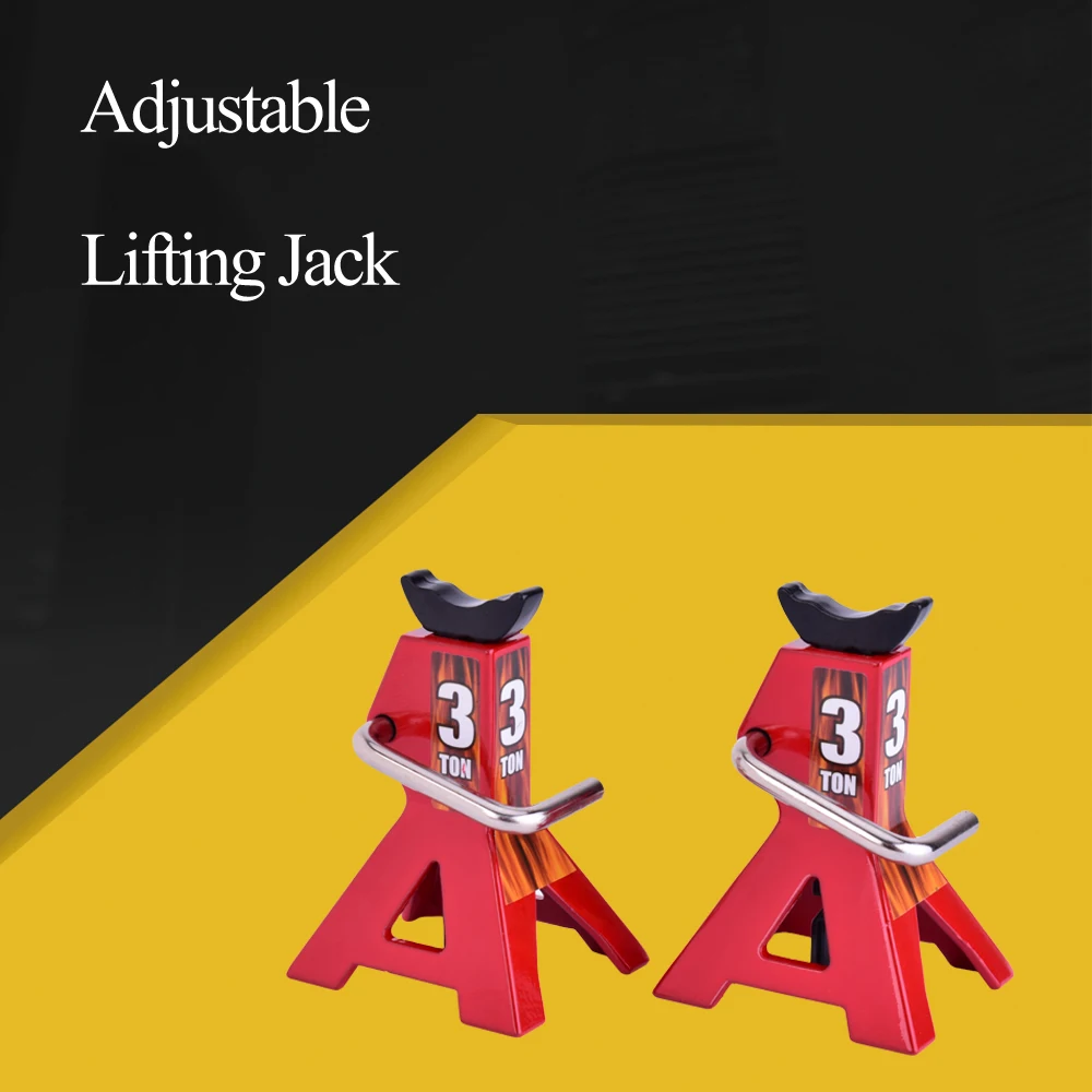 2PCS Metal 3 Ton Simulated Jack Height Adjustable Repair Bracket Scene Tool Lifting for 1/10 TRX4 D90 CC01 RC Climbing Car | Игрушки и