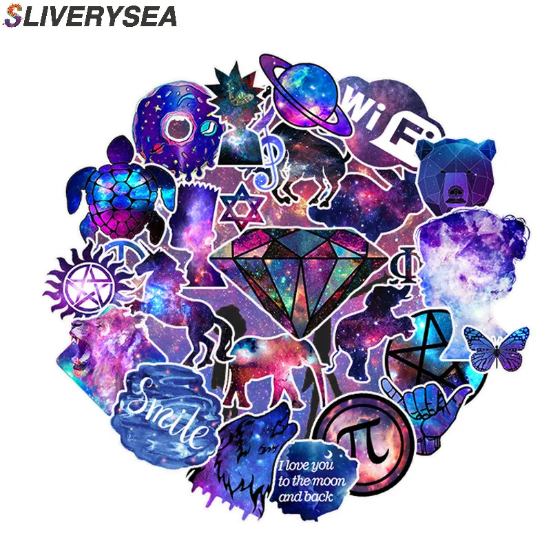 

35PCS Galaxy Sticker Graffiti Funny Sticker for DIY Sticker Travel Case Laptop Skateboard Guitar Fridge Car Stickers and Decals