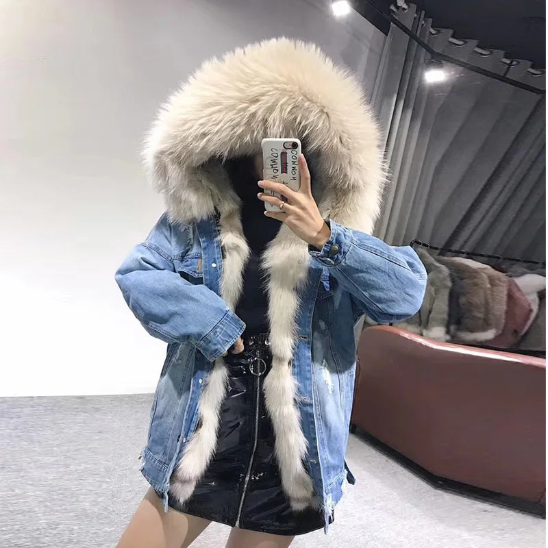 FURSARCAR New Winter Parka For Women Real Fur Jacket Warm Luxury Parkas Coat With Fur Hood Natural Fox Fur Liling Parka