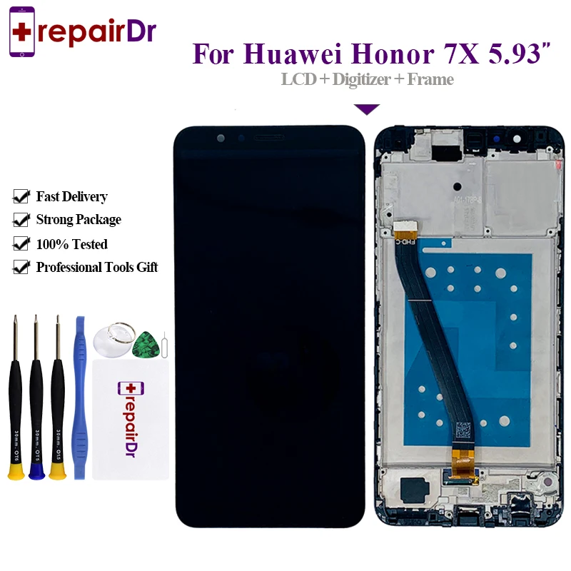 

5.93'' Screen For HUAWEI Honor 7X Lcd Display Touch Screen Digitizer with Frame Tested For Huawei Honor 7X Lcd Replacement Parts