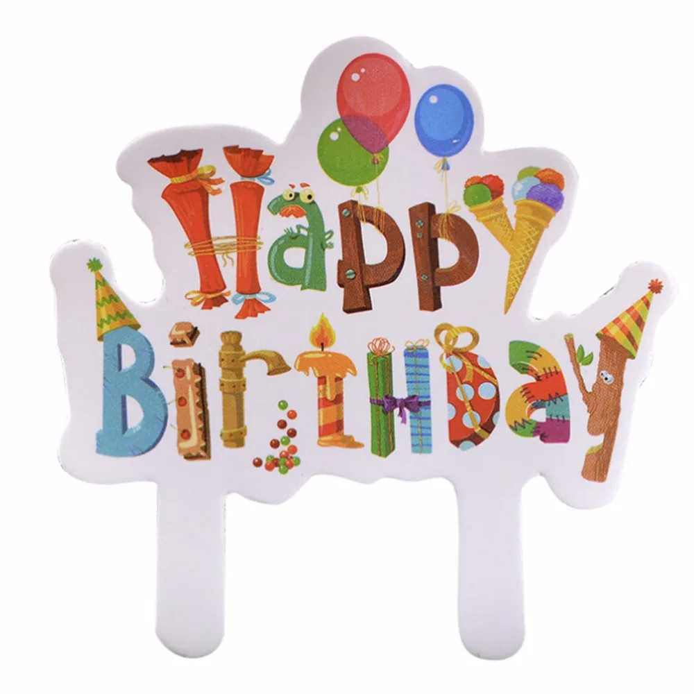 Cake Banner Happy Birthday Flag Cupcake Cake Topper Shower