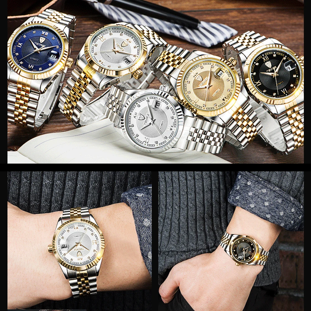 TEVISE модные автоматические мужские часы светящиеся механические часы с золотым циферблатом мужские часы-скелетоны деловые мужские наручные часы