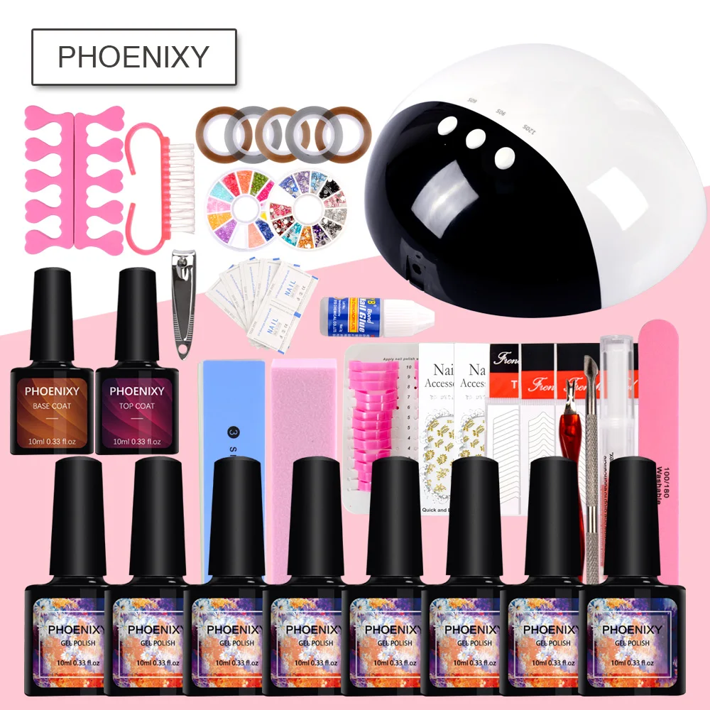 

Manicure Set Nail UV LED Lamp Set Nail Gel Polish Kit Lacquer Varnish Semi Permanent Tools Electric Drill For Manicure Art Kit