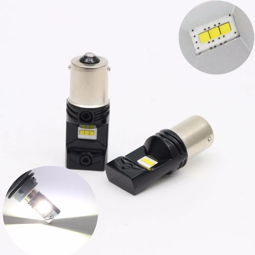 2pcs High Power S25 1156 BA15S 1157 BAY15D 1000LM P21W LED Bulb White