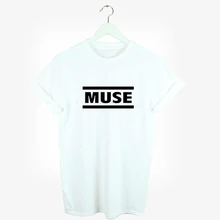 Rock Music Muse Print White Short Sleeve Tshirt Women Tee Harajuku Tshirt TShirts Streetwear Rock Punk Heavy Metal