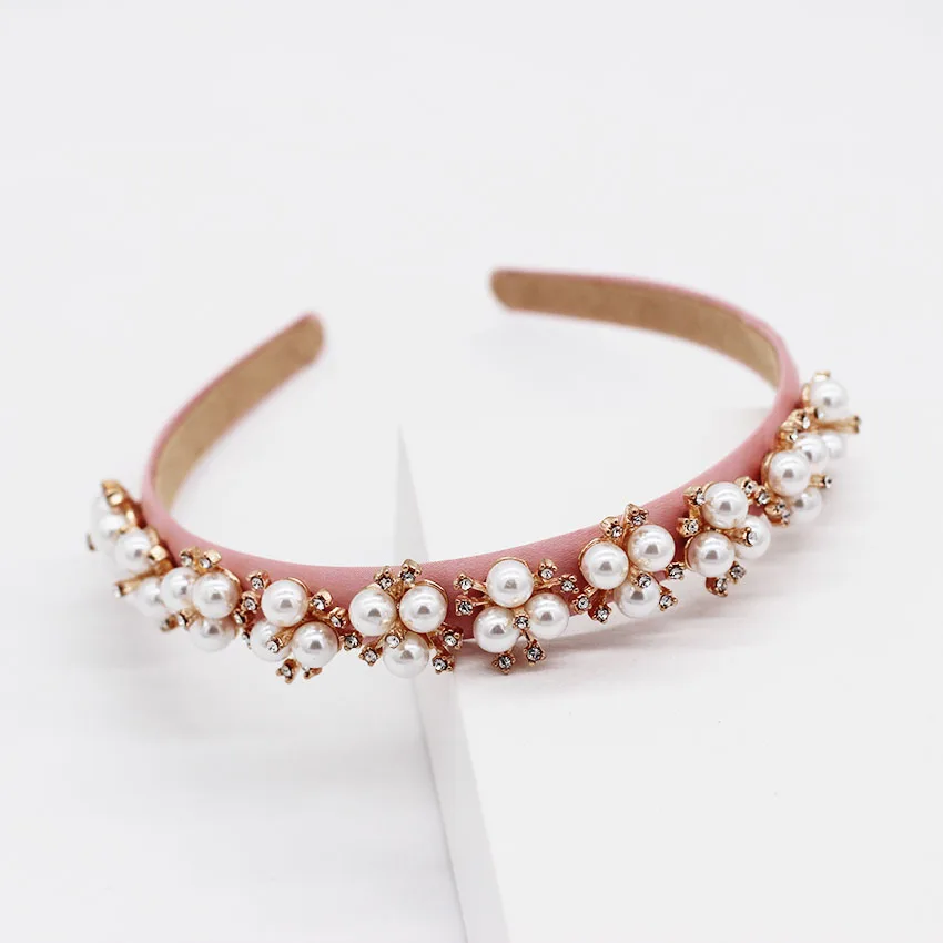 

New fashion simple white snowflake pearl wild headband dance party travel show hair accessories 949