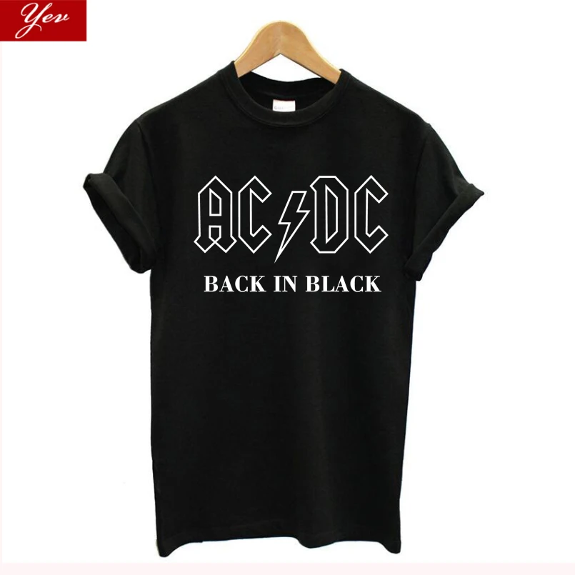 Уличная одежда AC/DC футболки женские/мужские рок-группа футболка размера плюс хлопок крутая футболка женская одежда винтажные Топы