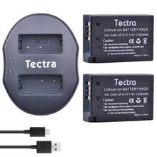 Tectra 2 шт. LP-E17+ USB Dual Зарядное устройство для Canon LP E17 EOS 200D 750D 760D 800D 8000D M3 M5 Rebel T6i T6s поцелуй X8i Камера Батарея