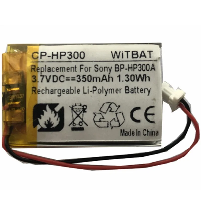 

Battery for Sony DR-BT21,DR-BT22,DR-BT21G,DR-BT21IK,DR-BT21GB Headset New Li-po Rechargeable Replacement BP-HP300A 3.7V 350mAh