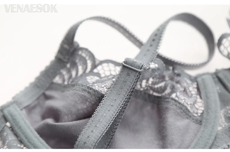 Fashion Gray Women Lingerie Transparent Bra Set Plus Size C D Cup Sexy Bras Lace Underwear Set Ultrathin Embroidery Brassiere bra and underwear set