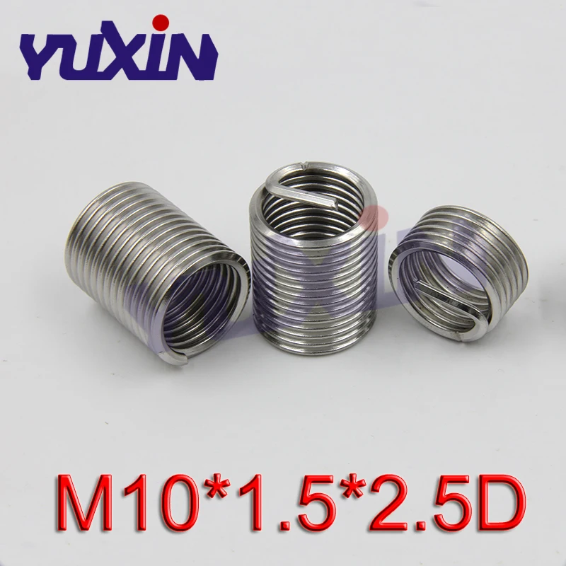 

20Pcs M10*1.5*2.5D Screw Thread Insert A2 Stainless Steel 304 Fasteners Repair Tools Kit Coiled Wire Helical Screw Sleeve Set