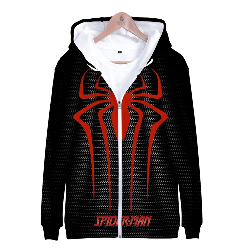 Spiderman man cosplay Zipper Sweatshirt Casual Hoodies New Fashion Cool Highstreet  Autumn Clothes Spider man Sweatshirt