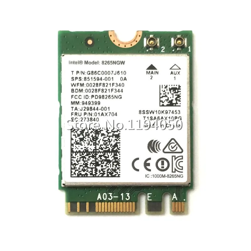 Новый двухдиапазонный Wlan для Intel 8265NGW Wireless AC 8265 NGFF 802.11ac 867 Мбит/с Wi Fi + Bluetooth 4 2 карта