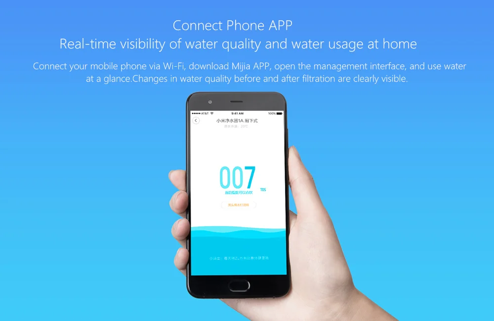 Xiaomi Mi очиститель воды 1A с поддержкой крана Wi-Fi Расширенная очистка Подключите Смарт-приложение фильтр для дома