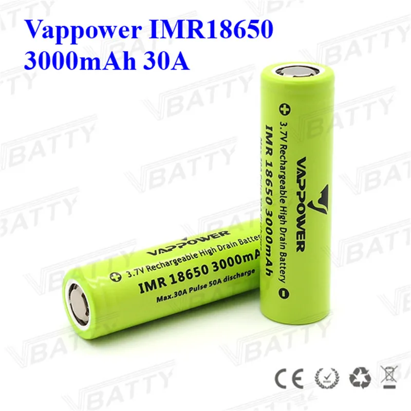 18650 30A Vap power 3000mAh 3,7 V 30 amp литий-ионная аккумуляторная батарея для электронных сигарет(1 шт