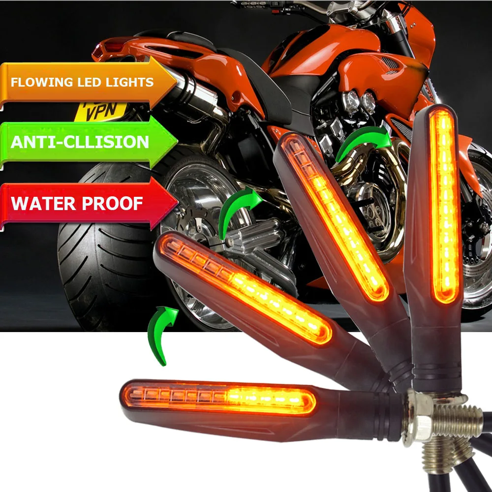 

Motorcycle Turn Signal Light Flexible 12 LED Turn Signals Indicators Blinkers FOR husqvarna motorcycle honda cbr 954 gn125 wr250